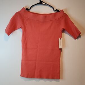 Anthropologie Wide Collar Neck Top Shirt Blouse Women's Size Small Pink NWT NEW